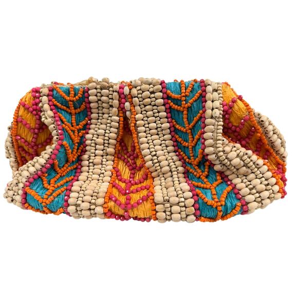 NWT Beaded Boho Festival Clutch Crossbody Bag India Handmade Colorful - Picture 2 of 7